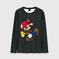 Лонгслив мужской Super Mario: Black Brick, цвет: 3D-принт