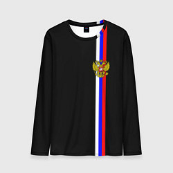 Лонгслив мужской Лента с гербом России, цвет: 3D-принт