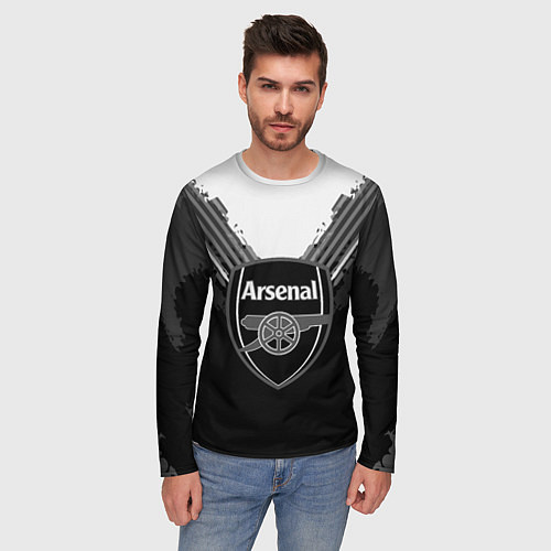 Мужской лонгслив FC Arsenal: Black Style / 3D-принт – фото 3