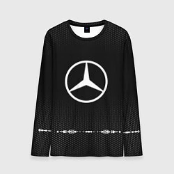 Лонгслив мужской Mercedes: Black Abstract, цвет: 3D-принт