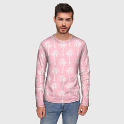 Лонгслив мужской Розовые тропики, цвет: 3D-принт — фото 2