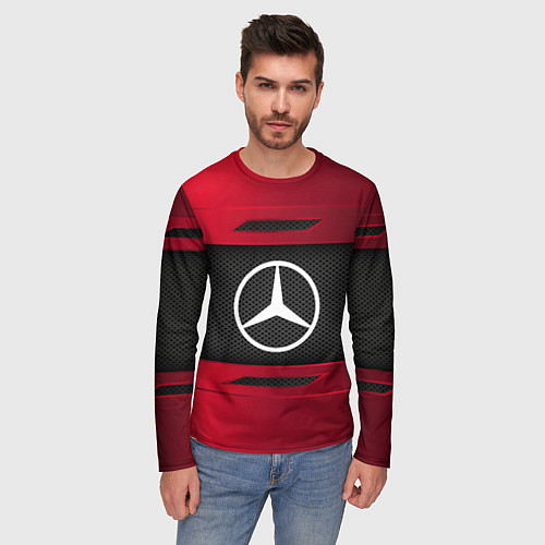 Мужской лонгслив Mercedes Benz Sport / 3D-принт – фото 3