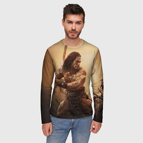 Мужской лонгслив Конан-варвар / 3D-принт – фото 3