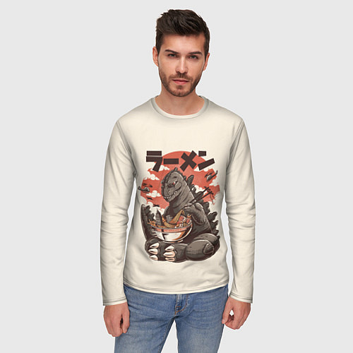 Мужской лонгслив Godzilla Eat / 3D-принт – фото 3