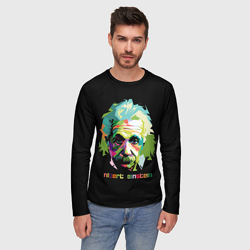 Мужской лонгслив Albert Einstein / 3D-принт – фото 3