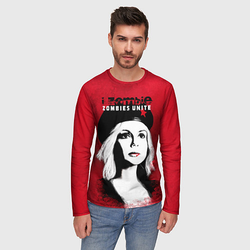 Мужской лонгслив Zombies Unite - Оливия Мур / 3D-принт – фото 3