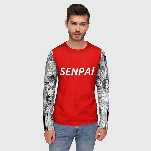 Мужской лонгслив SENPAI / 3D-принт – фото 3