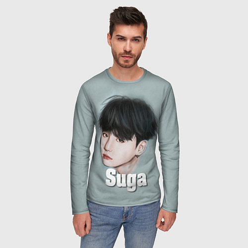 Мужской лонгслив BTS Suga / 3D-принт – фото 3