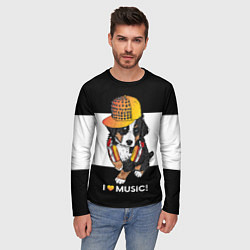 Лонгслив мужской I like music, цвет: 3D-принт — фото 2