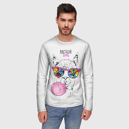 Мужской лонгслив Because cool / 3D-принт – фото 3