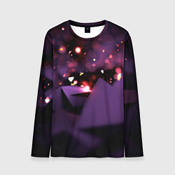 Мужской лонгслив Фиолетовая абстракция с блестками