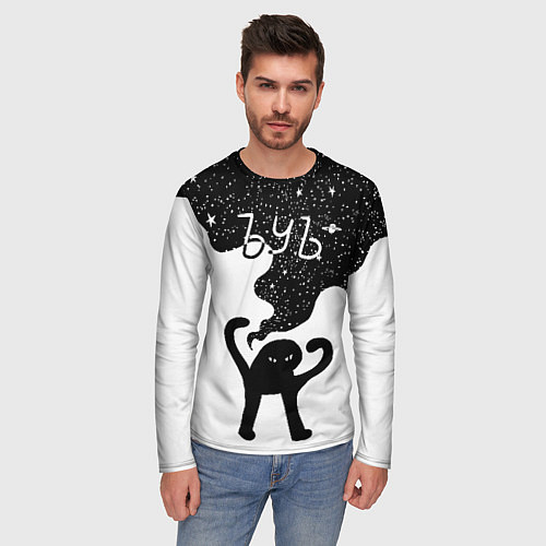 Мужской лонгслив Ъуъ съука - космос / 3D-принт – фото 3