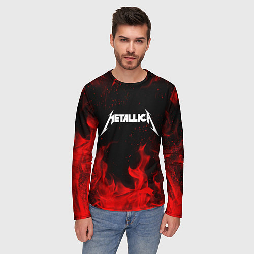 Мужской лонгслив METALLICA НА СПИНЕ / 3D-принт – фото 3