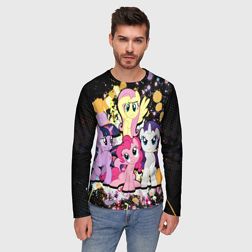 Мужской лонгслив My little pony band / 3D-принт – фото 3