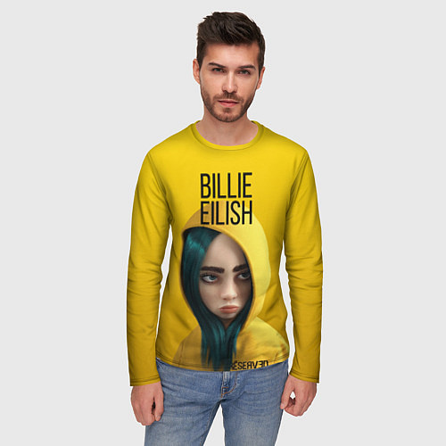 Мужской лонгслив BILLIE EILISH: Yellow Girl / 3D-принт – фото 3