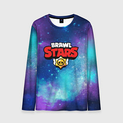 Лонгслив мужской BRAWL STARS лого в космосе, цвет: 3D-принт