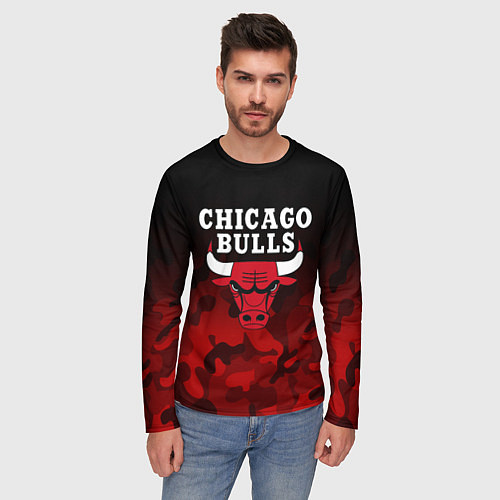 Мужской лонгслив CHICAGO BULLS / 3D-принт – фото 3