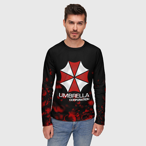 Мужской лонгслив UMBRELLA CORP / 3D-принт – фото 3