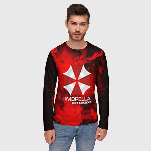 Мужской лонгслив UMBRELLA CORP / 3D-принт – фото 3