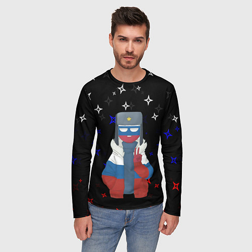 Мужской лонгслив CountryHumans / 3D-принт – фото 3