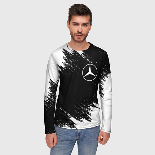 Мужской лонгслив MERCEDES / 3D-принт – фото 3