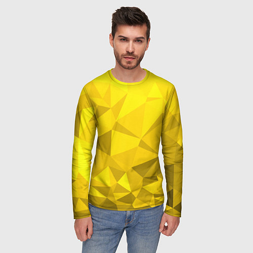 Мужской лонгслив YELLOW ABSTRACT / 3D-принт – фото 3