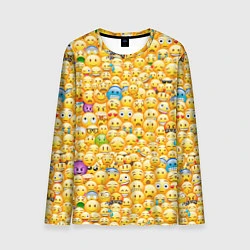 Лонгслив мужской Смайлики Emoji, цвет: 3D-принт
