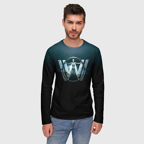 Мужской лонгслив Westworld Logo / 3D-принт – фото 3