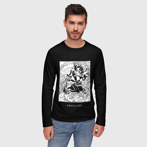 Мужской лонгслив Клинок, рассекающий демонов / 3D-принт – фото 3