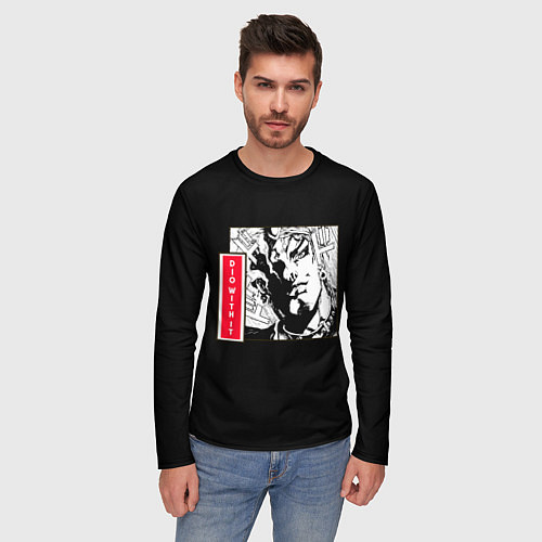 Мужской лонгслив Jojos bizarre adventure Dio / 3D-принт – фото 3