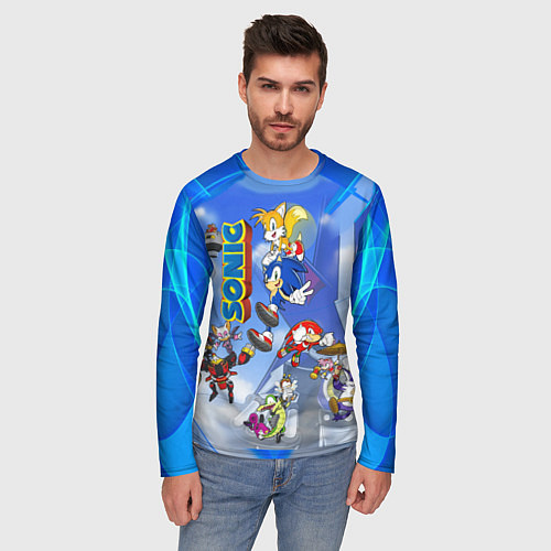 Мужской лонгслив Sonic / 3D-принт – фото 3