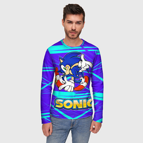 Мужской лонгслив Sonic / 3D-принт – фото 3