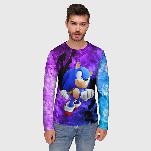 Мужской лонгслив SONIC / 3D-принт – фото 3