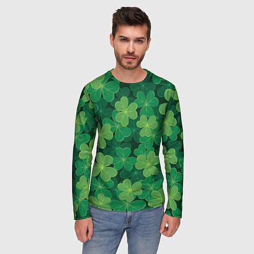Мужской лонгслив Ирландский клевер / 3D-принт – фото 3