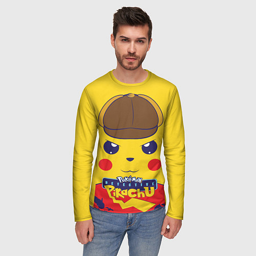 Мужской лонгслив Детектив Пикачу / 3D-принт – фото 3