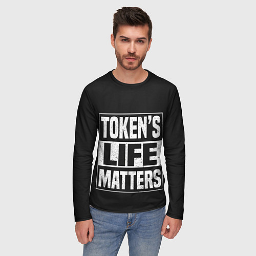 Мужской лонгслив TOKENS LIFE MATTERS / 3D-принт – фото 3