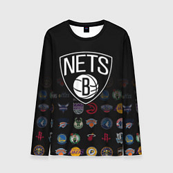 Лонгслив мужской Brooklyn Nets 1, цвет: 3D-принт