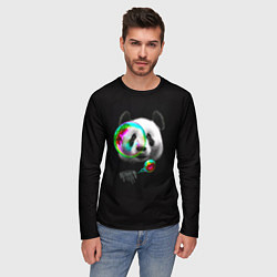 Лонгслив мужской Панда и мыльный пузырь, цвет: 3D-принт — фото 2