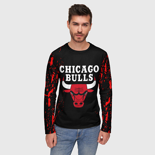 Мужской лонгслив CHICAGO BULLS / 3D-принт – фото 3