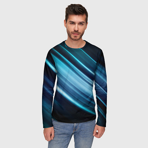 Мужской лонгслив GEOMETRY STRIPES / 3D-принт – фото 3