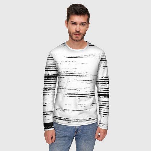 Мужской лонгслив РЕЗКИЕ ШТРИХИ / 3D-принт – фото 3
