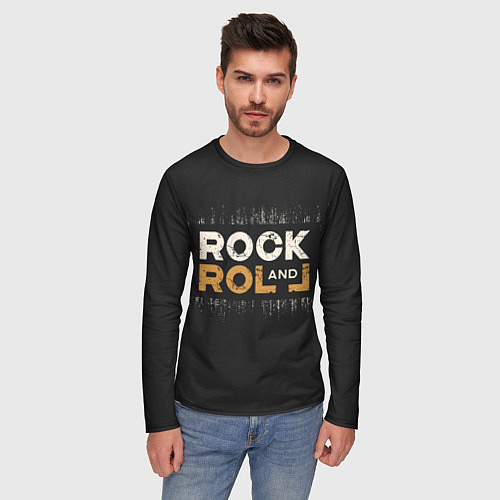 Мужской лонгслив Rock and Roll Z / 3D-принт – фото 3