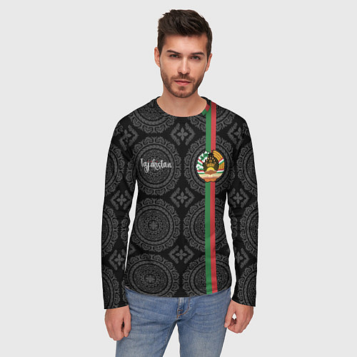 Мужской лонгслив Таджикистан / 3D-принт – фото 3