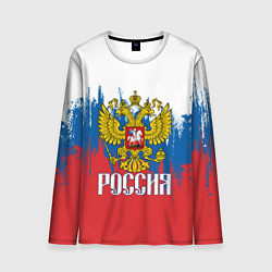 Лонгслив мужской РОССИЯ ТРИКОЛОР, цвет: 3D-принт