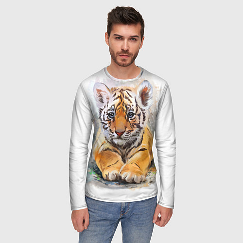 Мужской лонгслив Tiger Art / 3D-принт – фото 3
