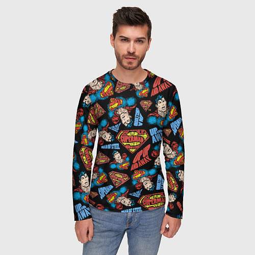 Мужской лонгслив Up up and away / 3D-принт – фото 3