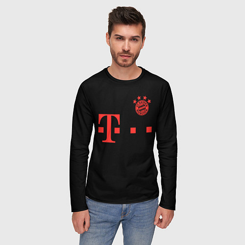 Мужской лонгслив FC Bayern Munchen 20-21 - black / 3D-принт – фото 3