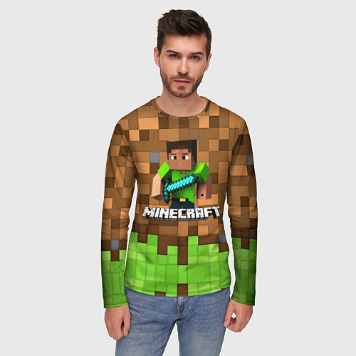 Мужской лонгслив Minecraft logo heroes / 3D-принт – фото 3