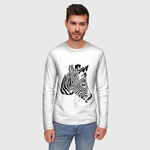 Мужской лонгслив Zebra / 3D-принт – фото 3