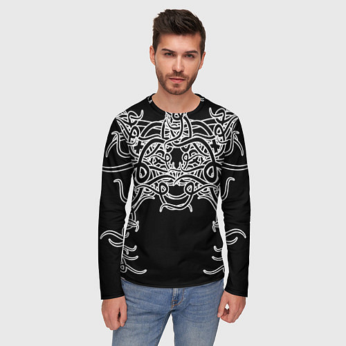 Мужской лонгслив Фэнтези мотылёк / 3D-принт – фото 3